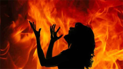 Women set ablaze